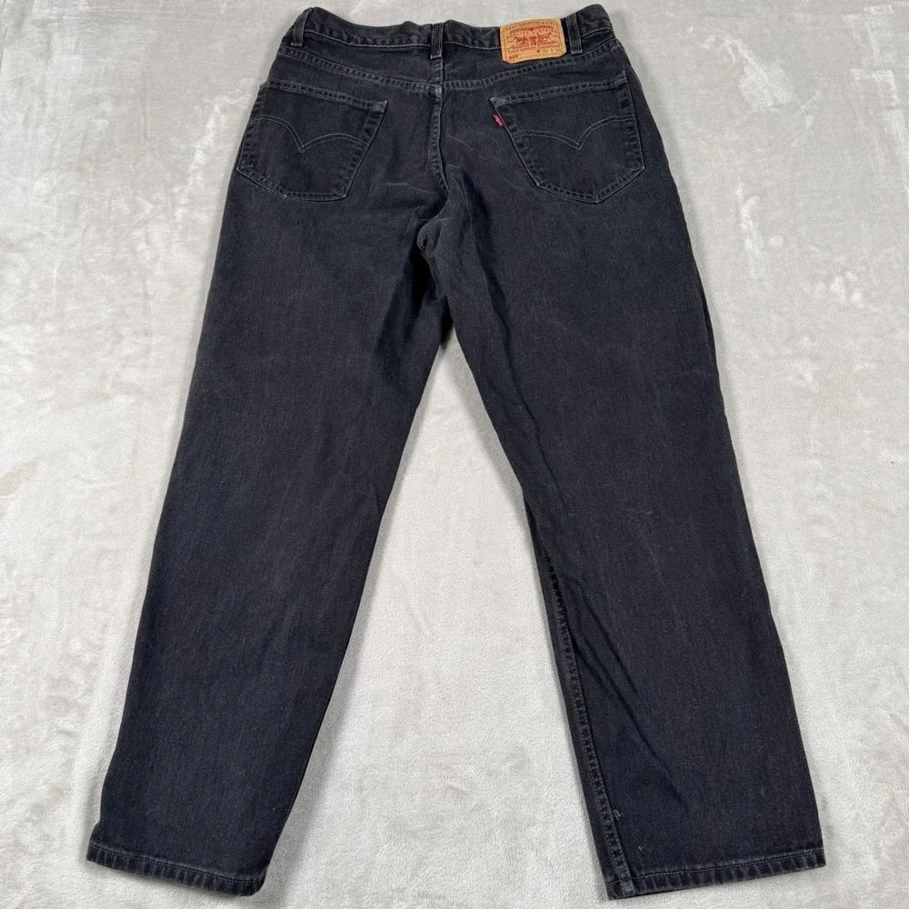 Vintage Levi's 550 Relaxed Fit Jeans Men 36x30 Black Tapered Leg Denim Y2K Hole*